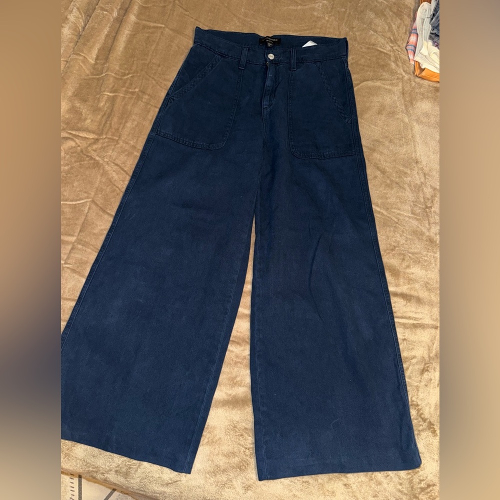 Banana Republic Women's Wide Leg Navy Pants